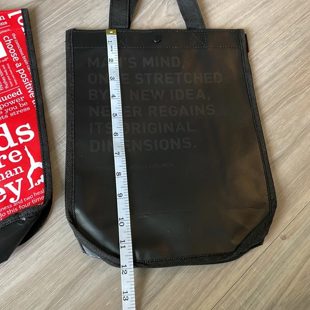 Set of 2 Authentic Lululemon Reusable Tote Bags – Black & Red | New